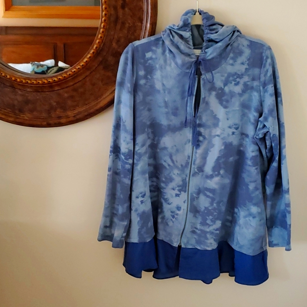 LOGO Hoodie, SZ 1X,  Blue tye dye